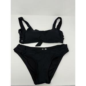 Becca Women's 2 Piece Black Bikini Set Top and Bottoms Small S New with Tags
